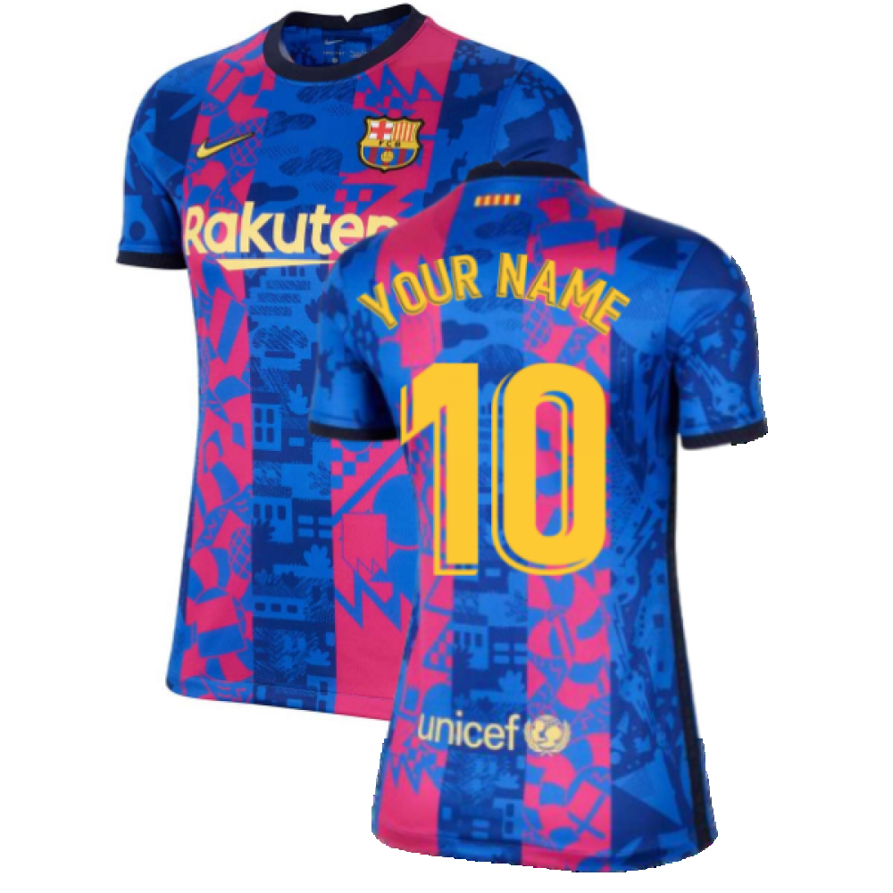 2021-2022 Barcelona Womens 3rd Shirt (Your Name)