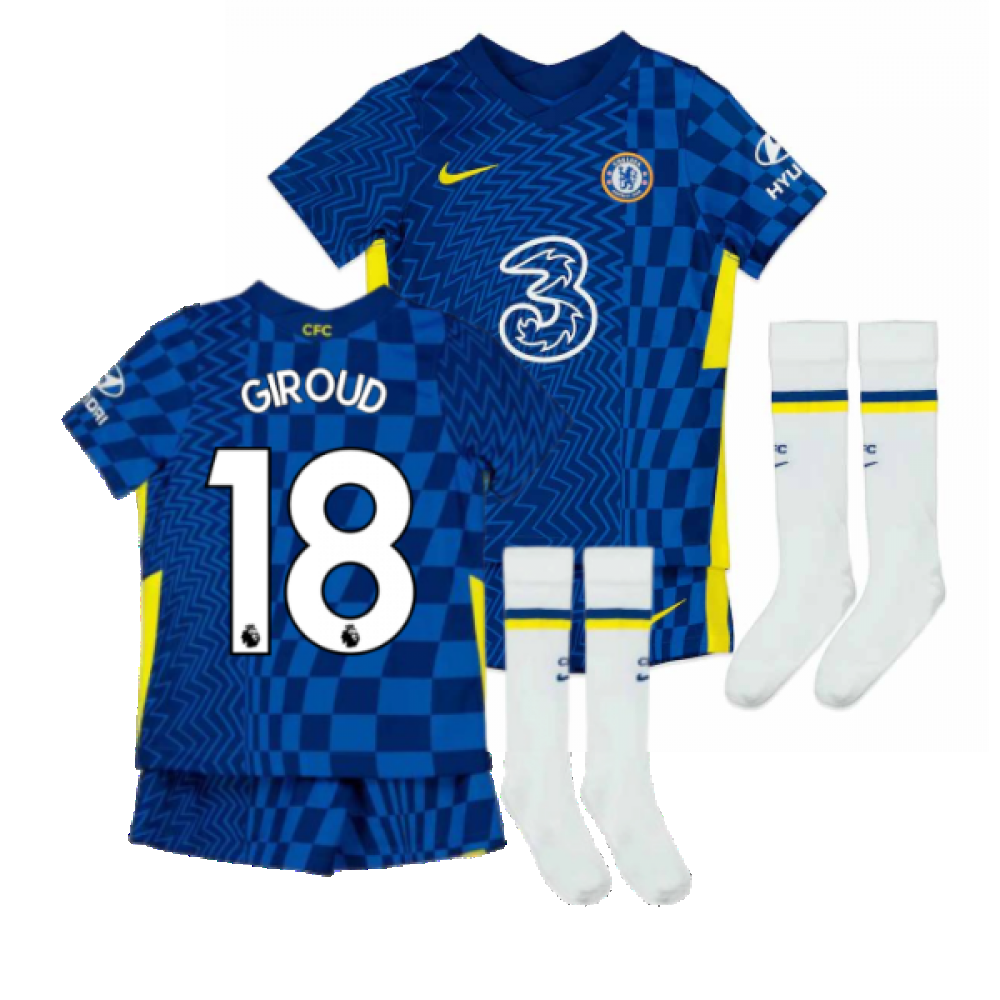 2021-2022 Chelsea Little Boys Home Mini Kit (GIROUD 18)