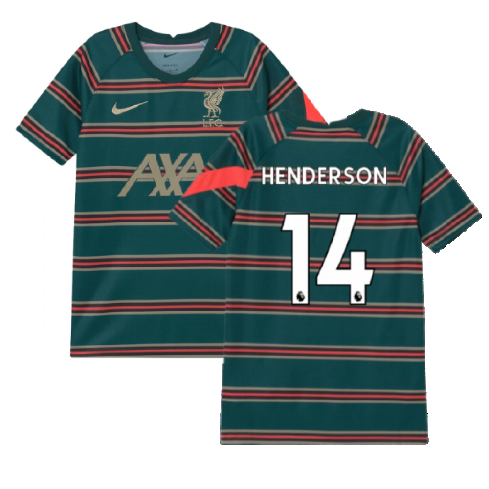 2021-2022 Liverpool Pre-Match Football Top (Atomic Teal) - Kids (HENDERSON 14)