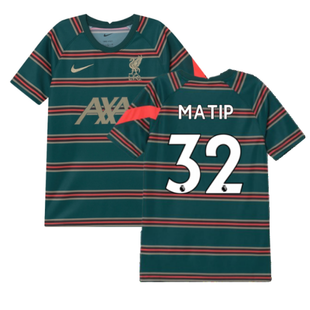 2021-2022 Liverpool Pre-Match Football Top (Atomic Teal) - Kids (MATIP 32)