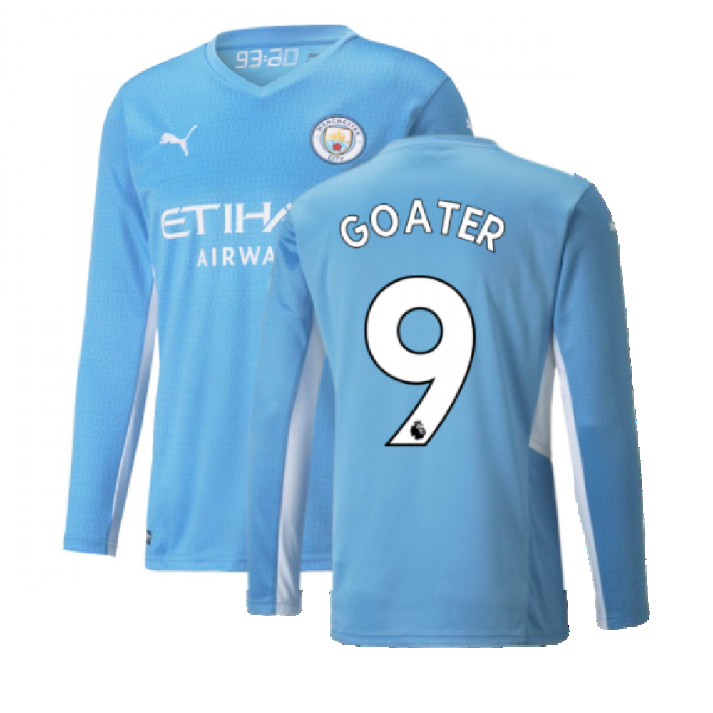 2021-2022 Man City Long Sleeve Home Shirt (GOATER 9)