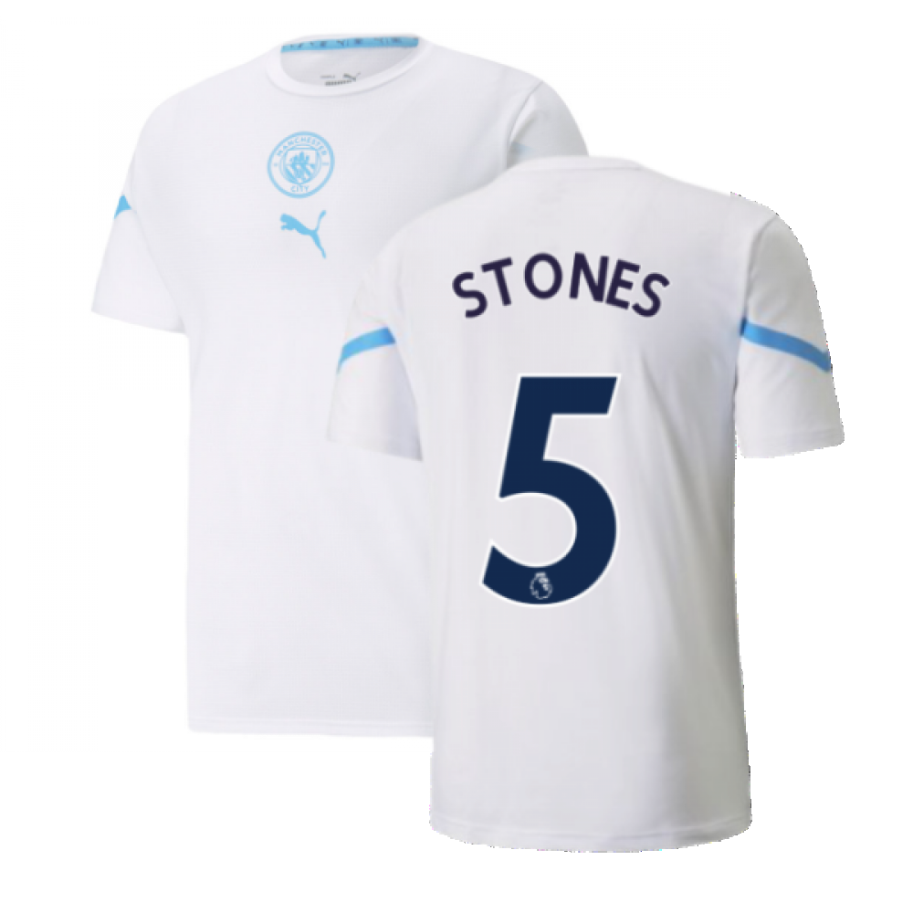 2021-2022 Man City Pre Match Jersey (White) - Kids (STONES 5)