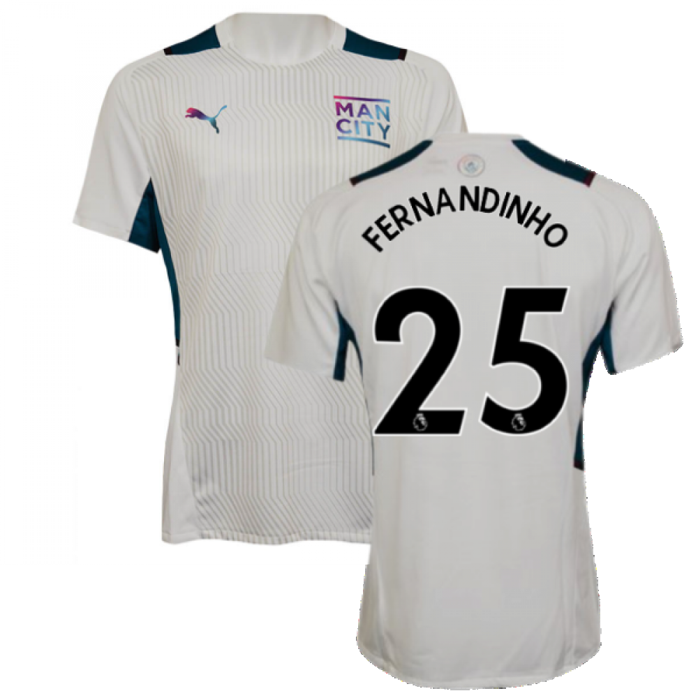 2021-2022 Man City PRO Training Jersey (White) (FERNANDINHO 25)