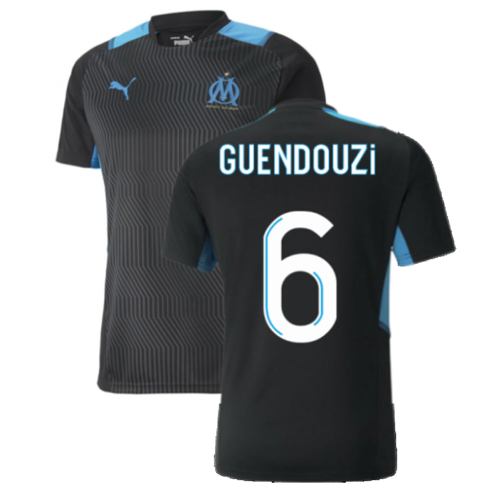 2021-2022 Marseille Training Shirt (Black) (GUENDOUZI 6)