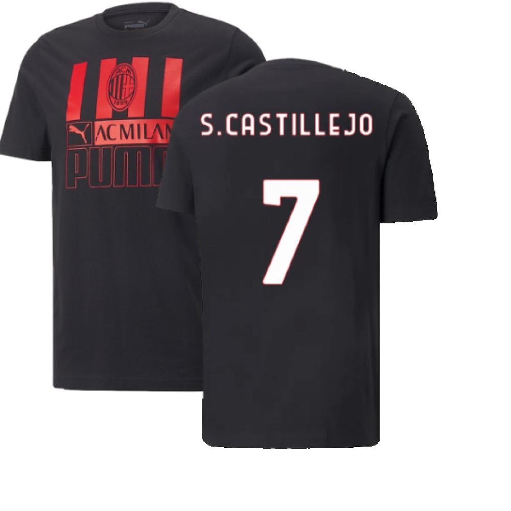 2022-2023 AC Milan FtblCore Tee (Black) (S.CASTILLEJO 7)