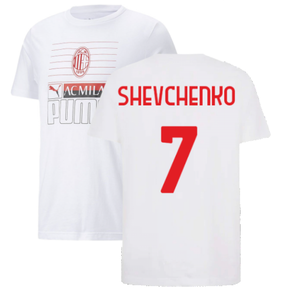 2022-2023 AC Milan FtblCore Tee (White) (SHEVCHENKO 7)