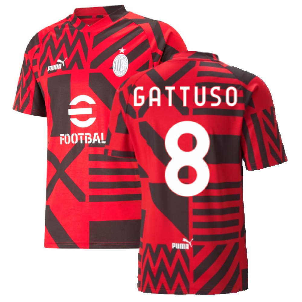 2022-2023 AC Milan Pre-Match Jersey (Red) (GATTUSO 8)