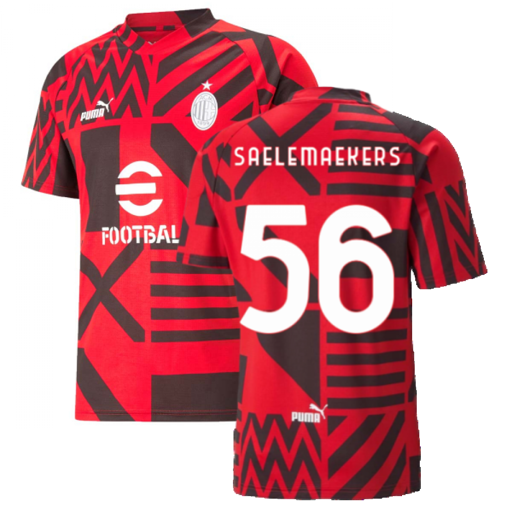 2022-2023 AC Milan Pre-Match Jersey (Red) (SAELEMAEKERS 56)