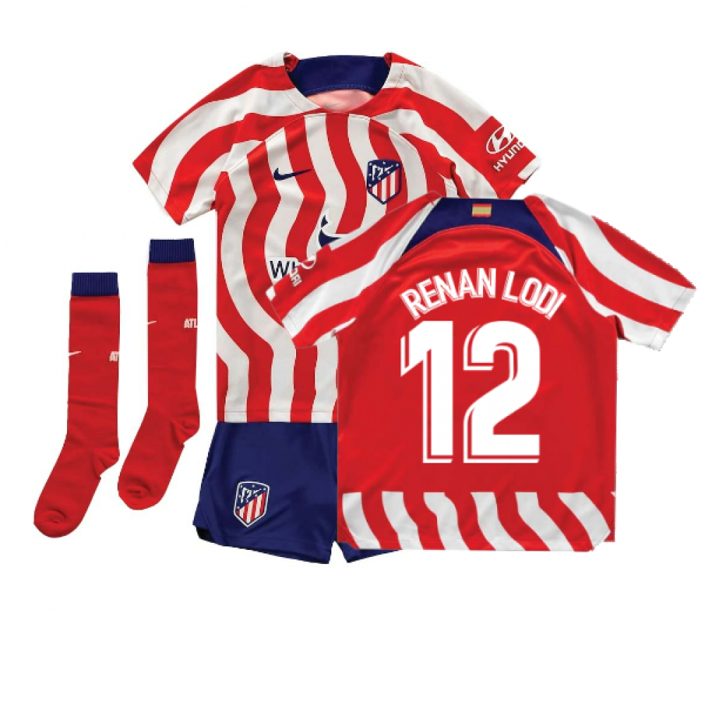 2022-2023 Atletico Madrid Little Boys Home Shirt (RENAN LODI 12)