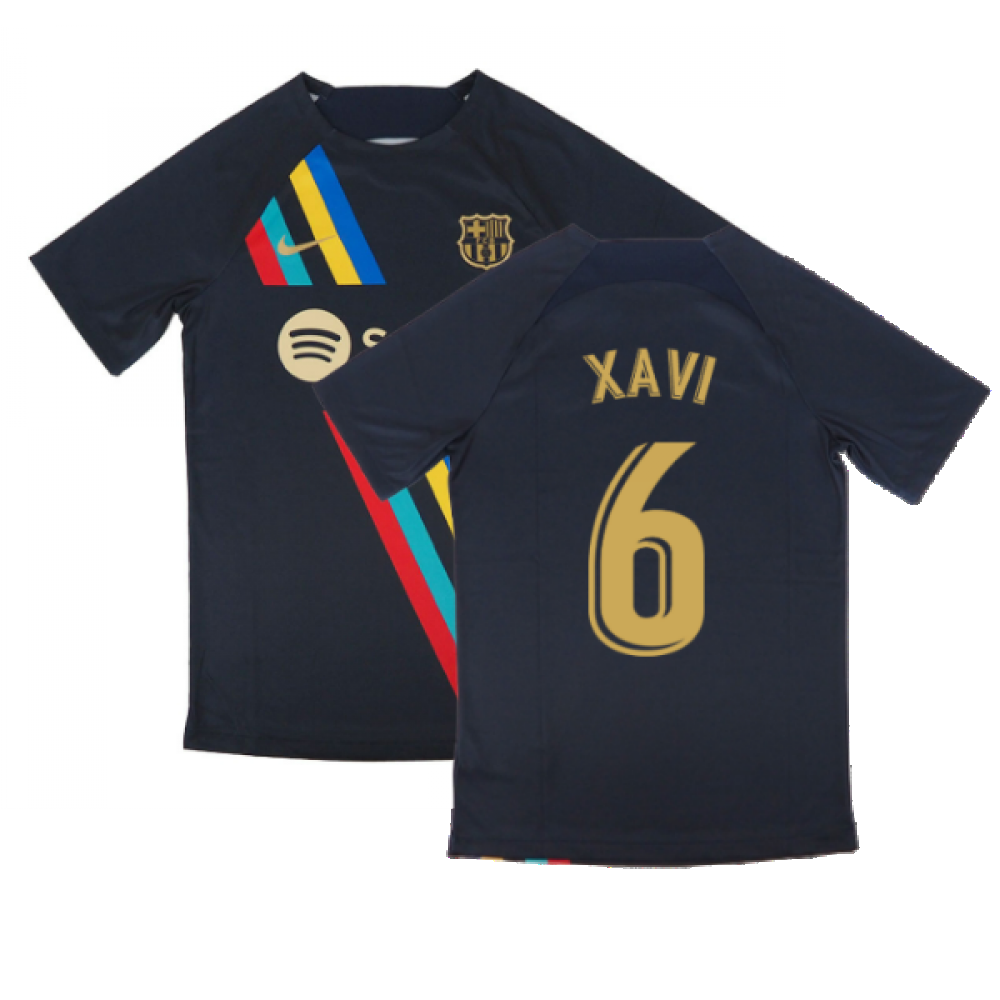 2022-2023 Barcelona Pre-Match Training Shirt (Obsidian) (XAVI 6)