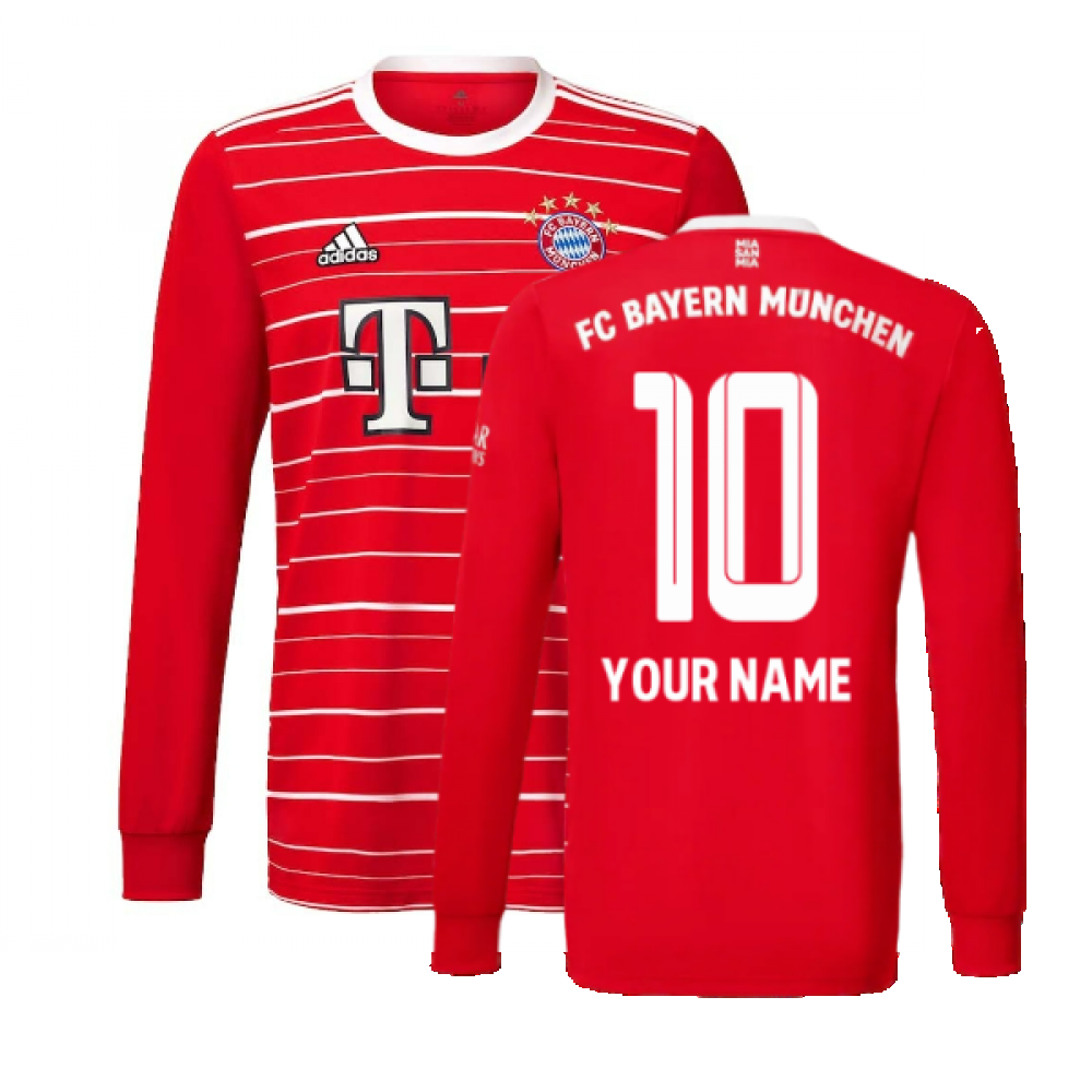 2022-2023 Bayern Munich Long Sleeve Home Shirt (Kids) (Your Name)