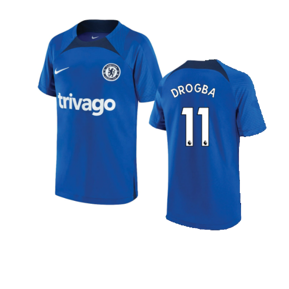 2022-2023 Chelsea Training Shirt (Blue) - Kids (DROGBA 11)