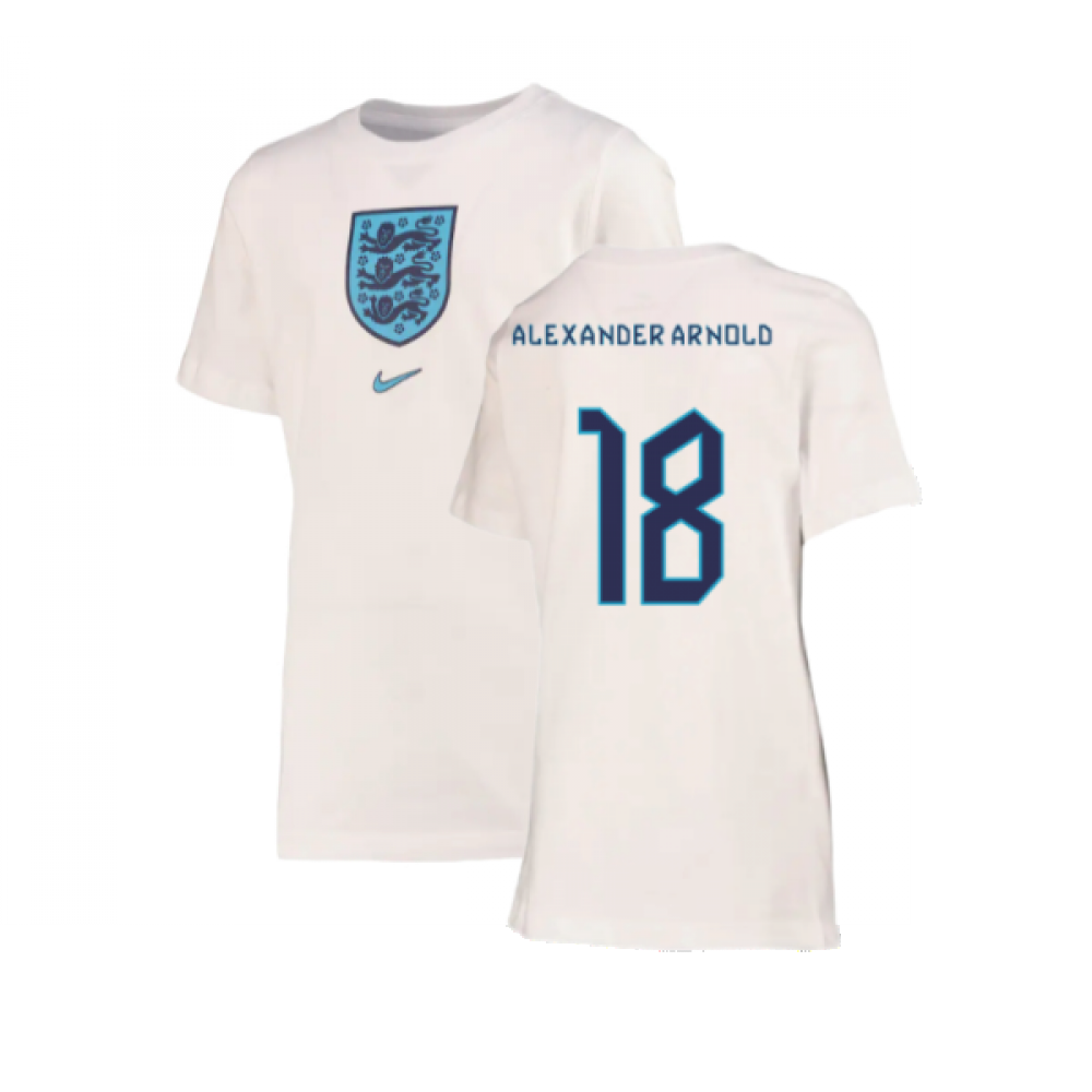 2022-2023 England Crest Tee (White) - Kids (Alexander-Arnold 18)