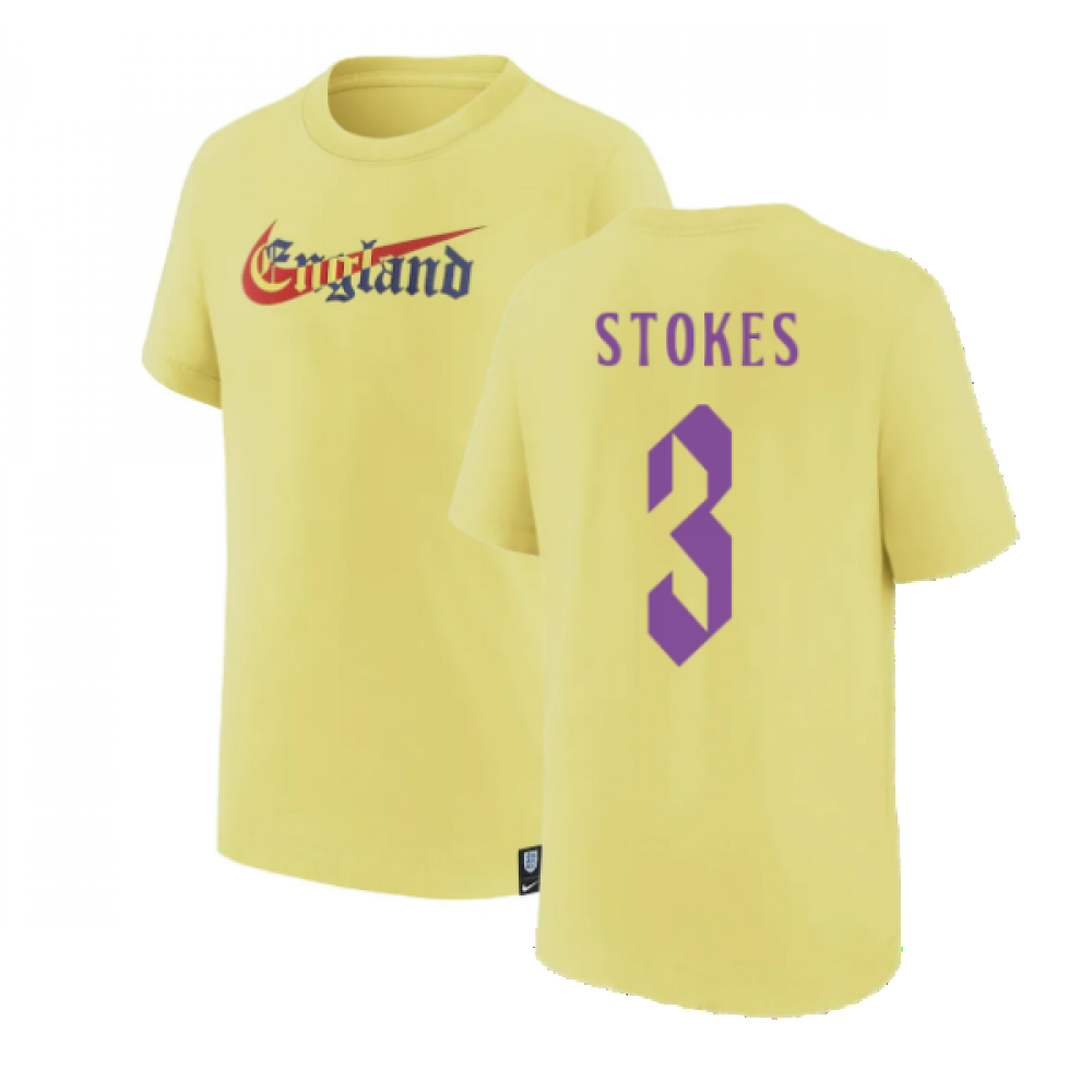 2022-2023 England Swoosh Tee (Light Zitron) - Kids (STOKES 3)