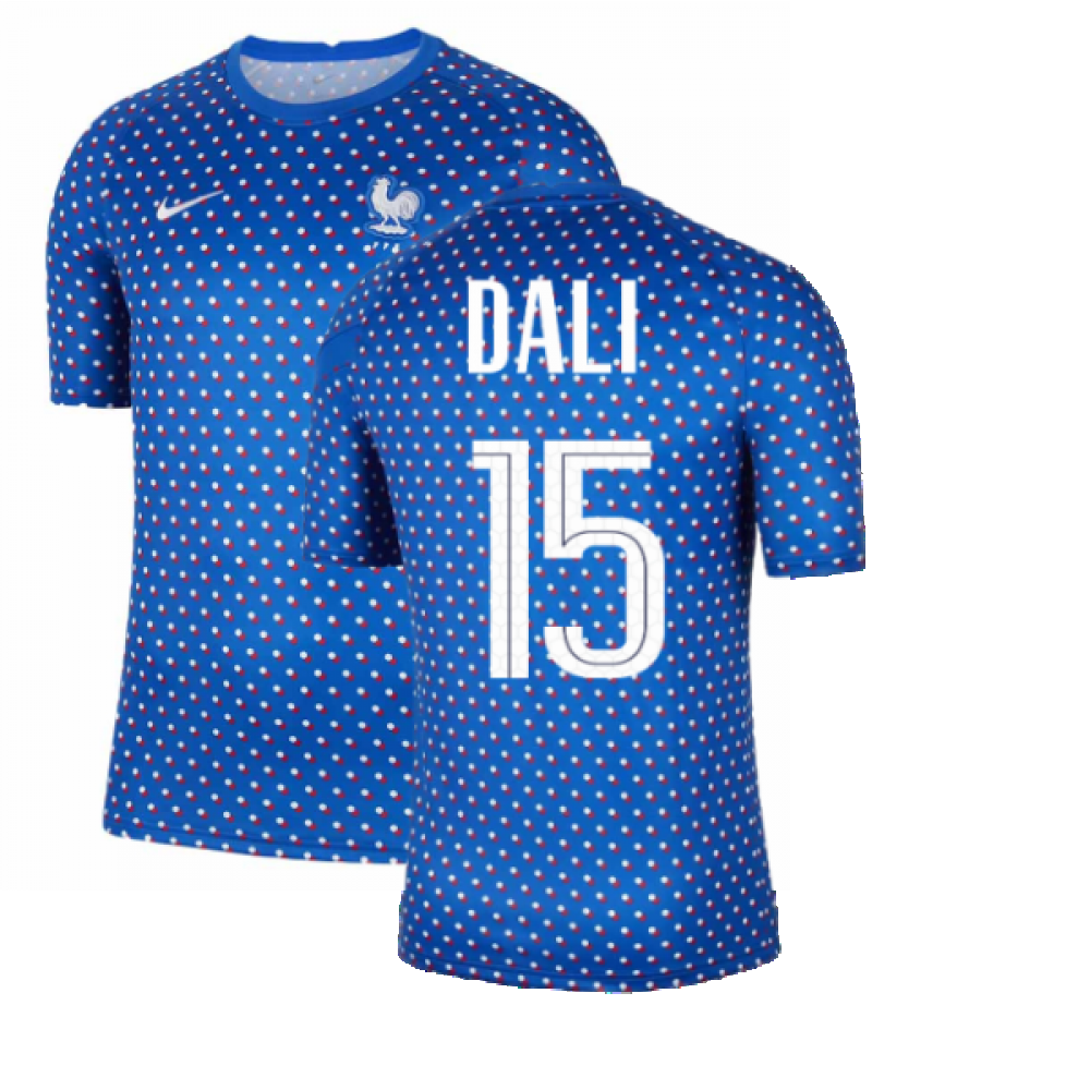 2022-2023 France Pre-Match Training Shirt (Hyper Cobalt) (DALI 15)