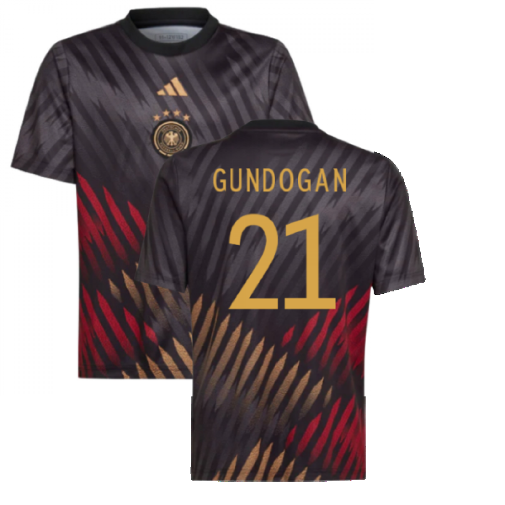 2022-2023 Germany Pre-Match Shirt (Black) - Kids (GUNDOGAN 21)