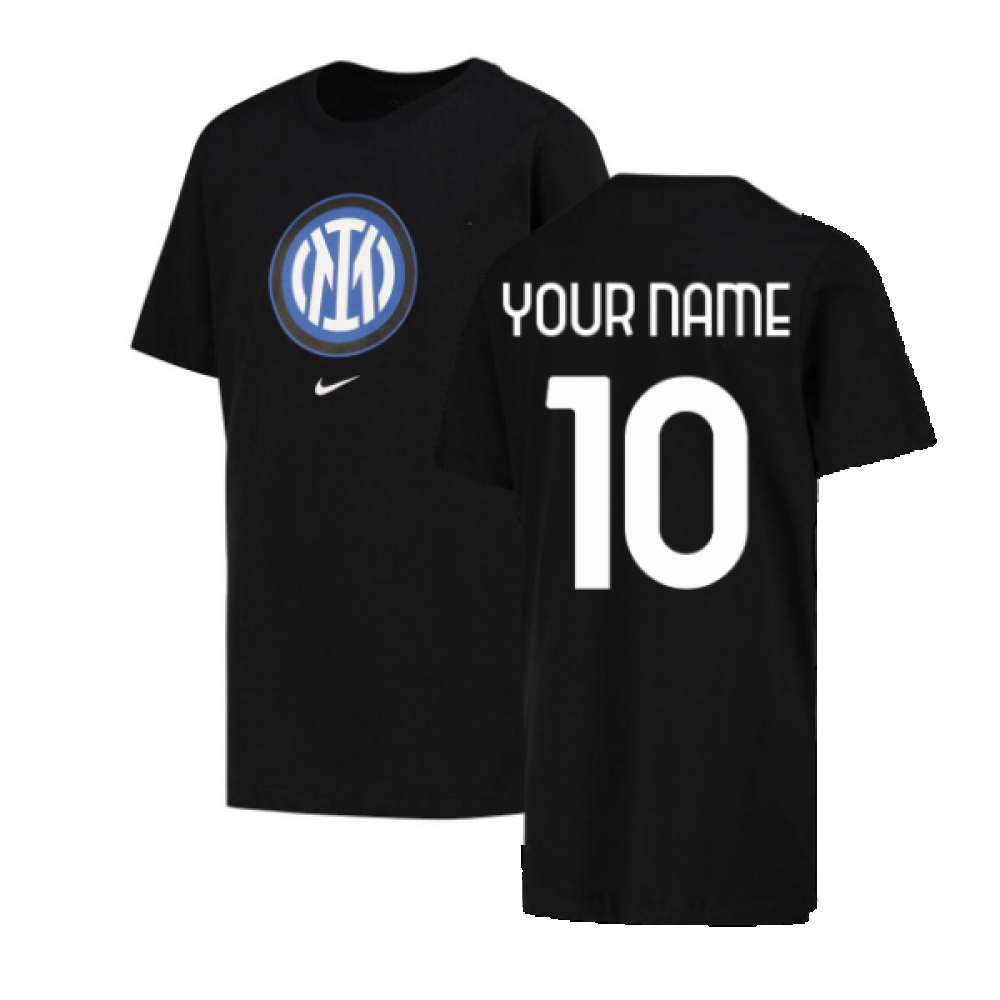 2022-2023 Inter Milan Crest Tee (Black) (Your Name)