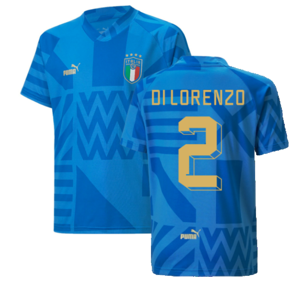 2022-2023 Italy Home Pre-Match Jersey (Blue) - Kids (DI LORENZO 2)