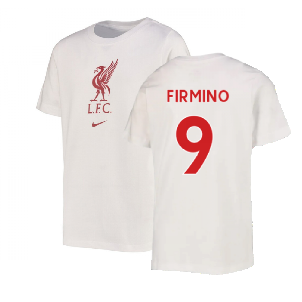 2022-2023 Liverpool Crest Tee (White) - Kids (FIRMINO 9)