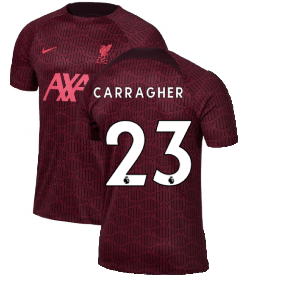 2022-2023 Liverpool Pre-Match Training Shirt (Red) (CARRAGHER 23)