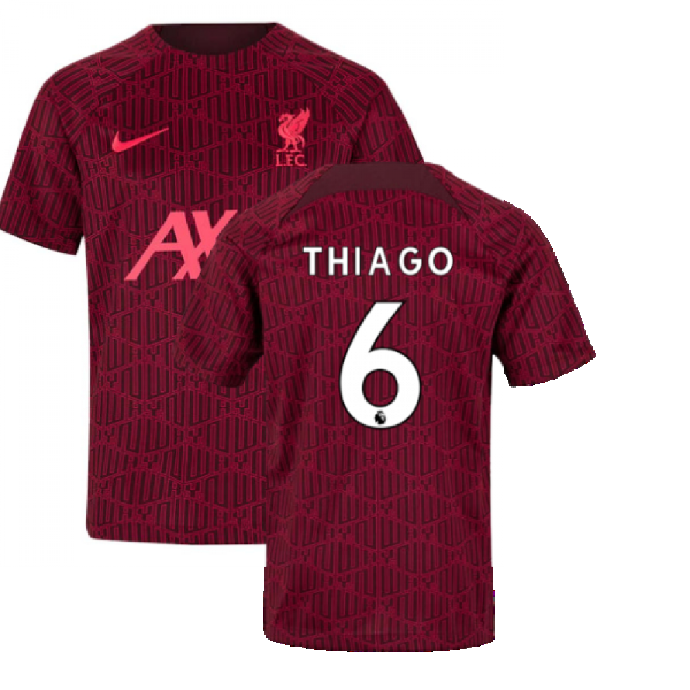 2022-2023 Liverpool Pre-Match Training Shirt (Red) - Kids (THIAGO 6)