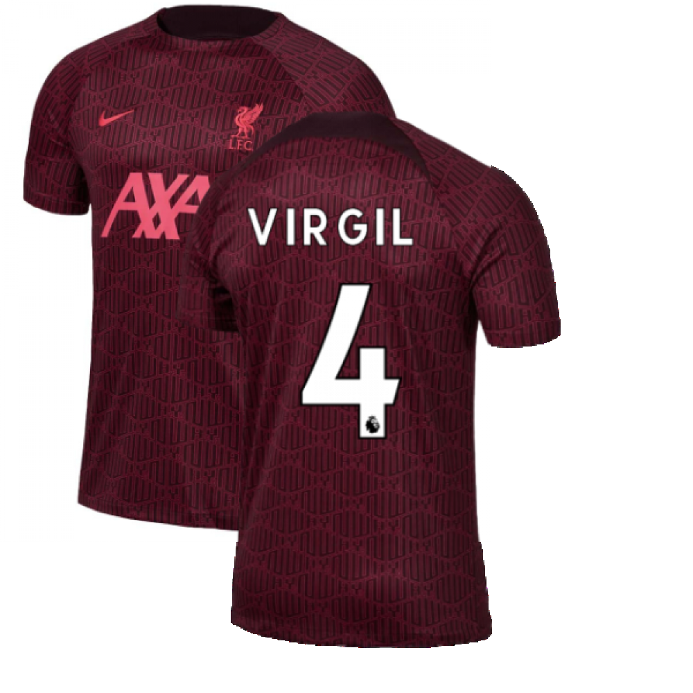 2022-2023 Liverpool Pre-Match Training Shirt (Red) (VIRGIL 4)