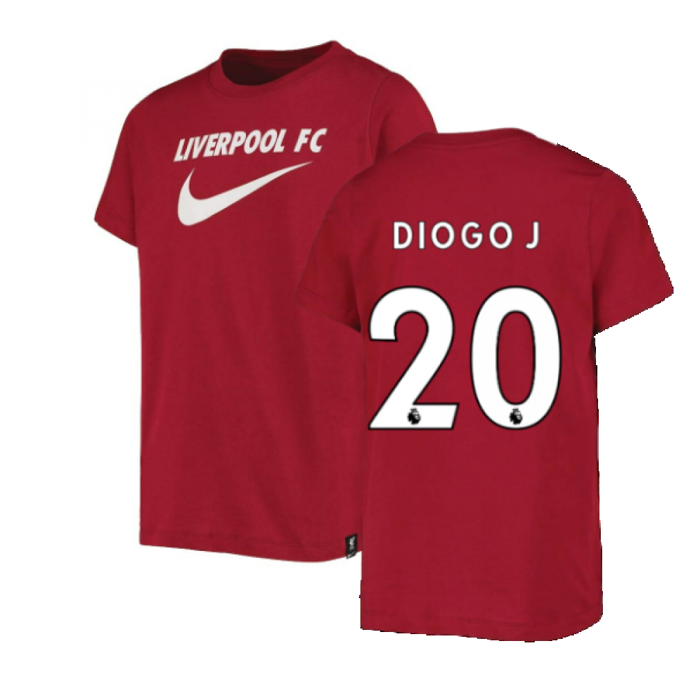 2022-2023 Liverpool Swoosh Tee (Red) - Kids (DIOGO J 20)