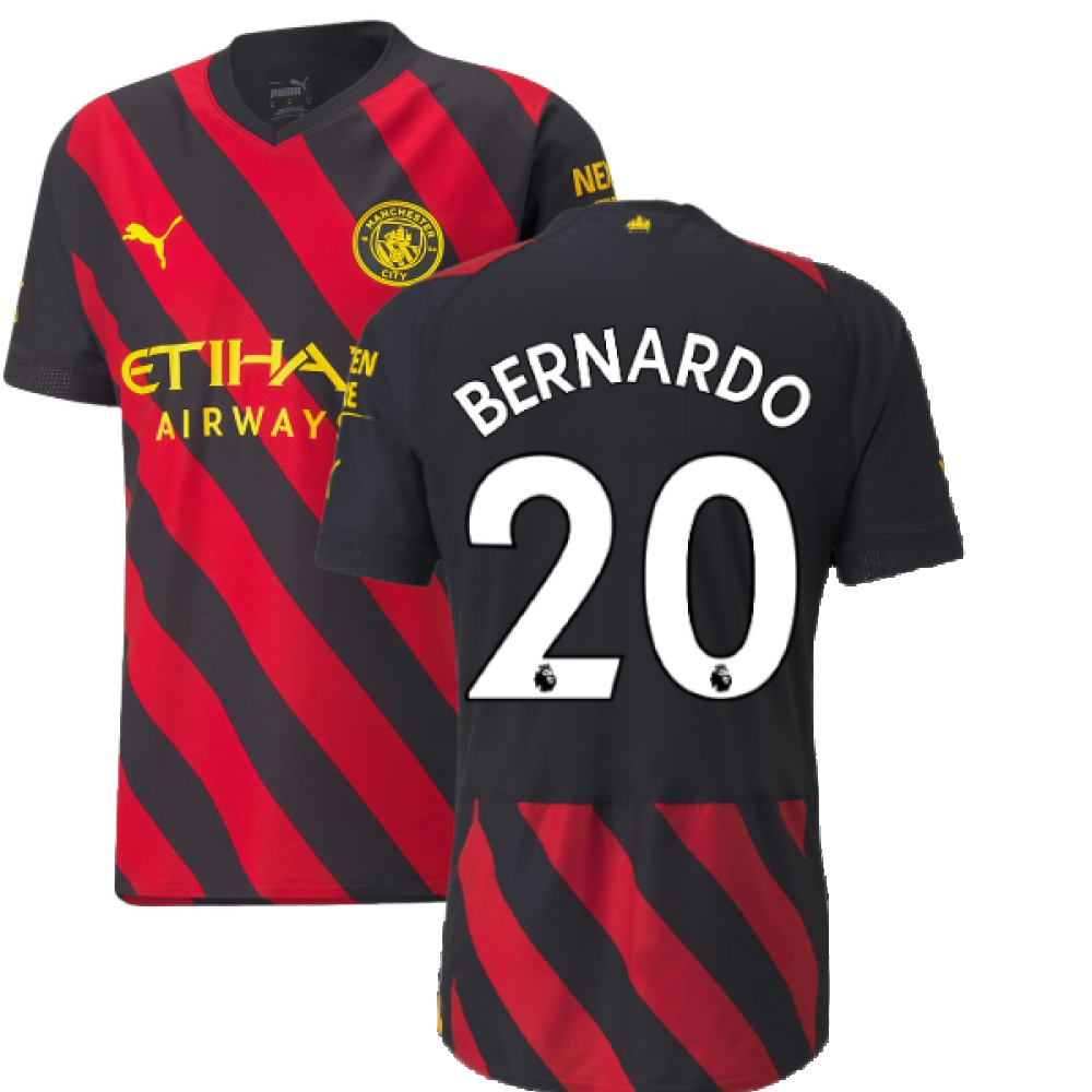 2022-2023 Man City Authentic Away Shirt (BERNARDO 20)