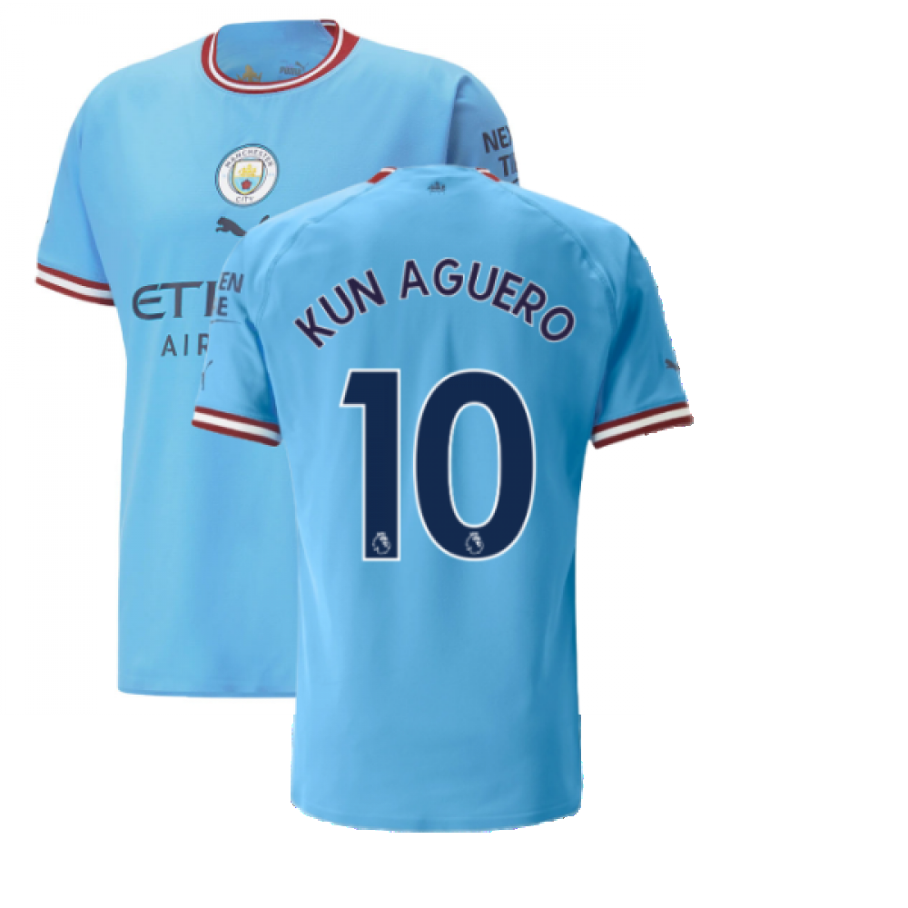 2022-2023 Man City Authentic Home Shirt (KUN AGUERO 10)