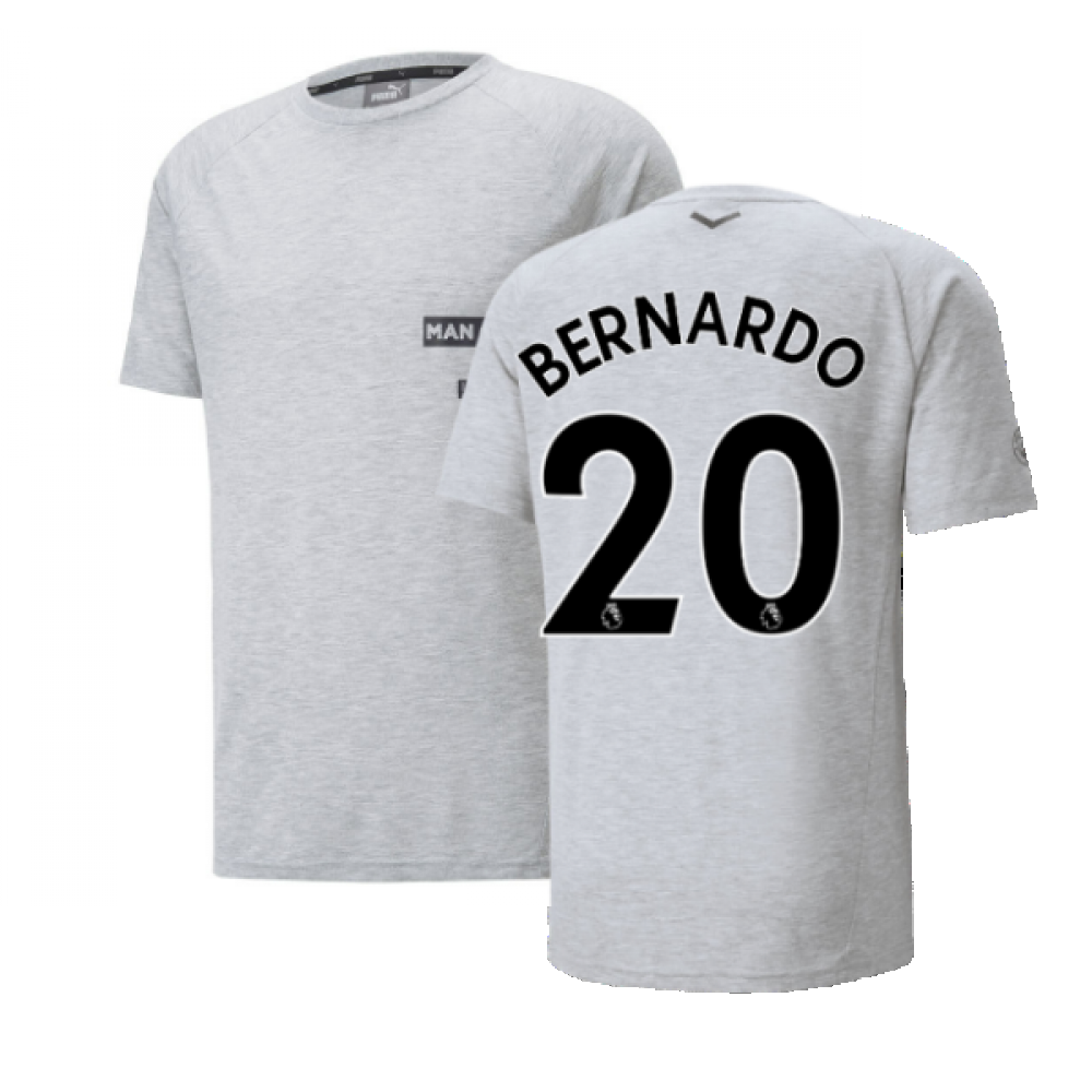 2022-2023 Man City Casuals Tee (Light Grey) (BERNARDO 20)