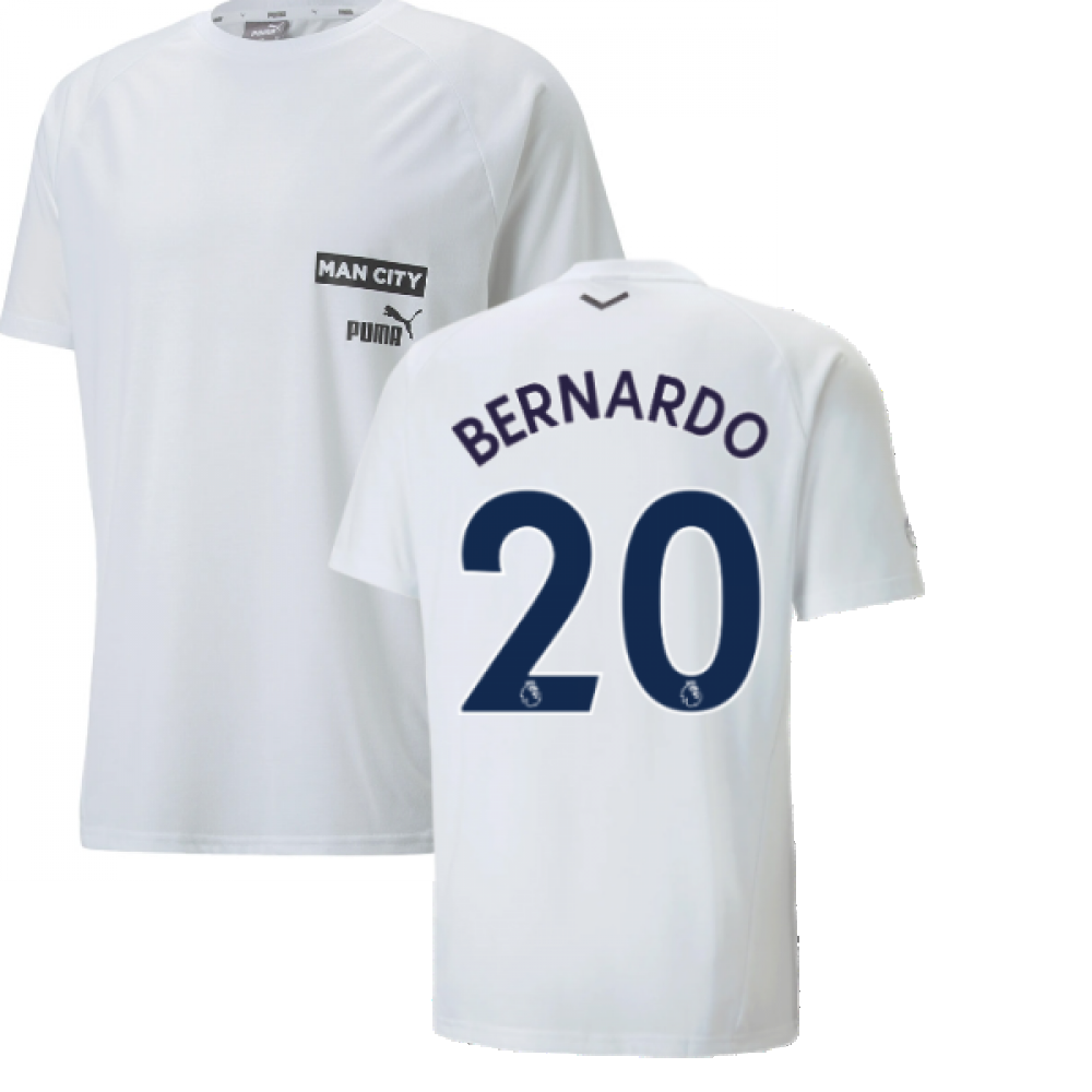 2022-2023 Man City Casuals Tee (White) (BERNARDO 20)