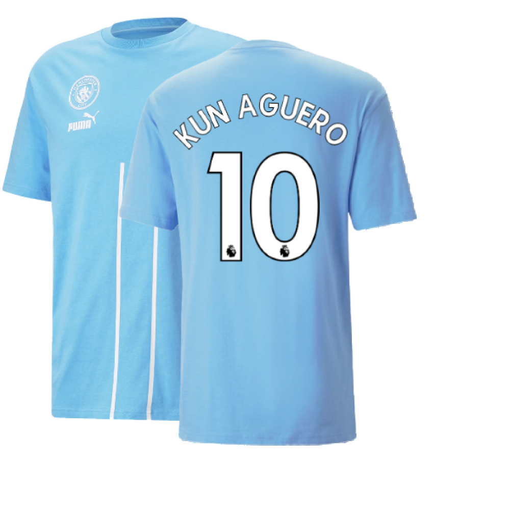 2022-2023 Man City FtblCulture Tee (Blue) (KUN AGUERO 10)