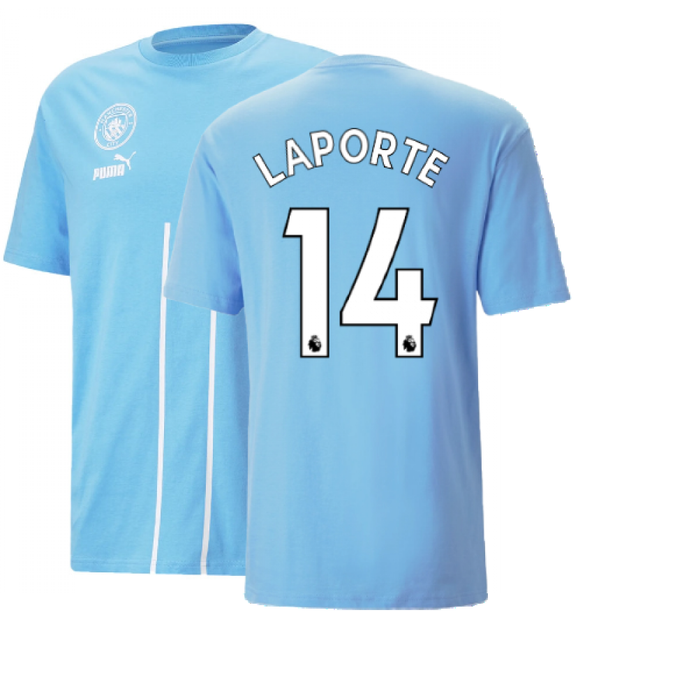 2022-2023 Man City FtblCulture Tee (Blue) (LAPORTE 14)