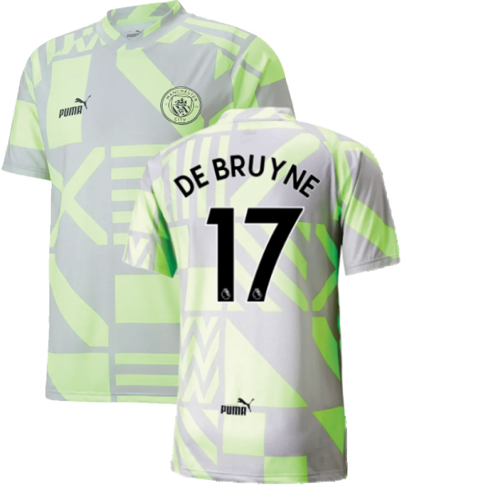 2022-2023 Man City Pre-Match Jersey (Grey Violet) (DE BRUYNE 17)