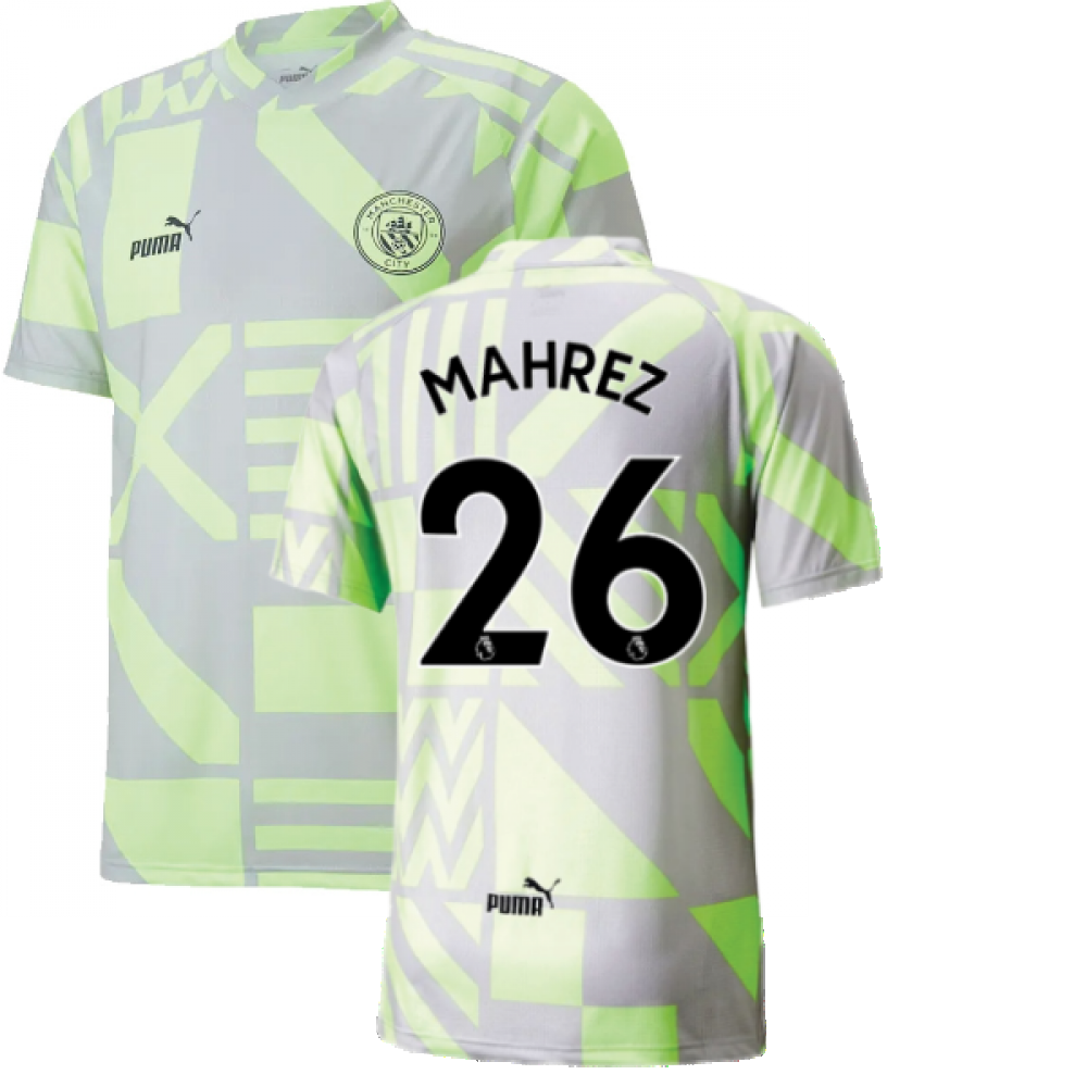 2022-2023 Man City Pre-Match Jersey (Grey Violet) (MAHREZ 26)