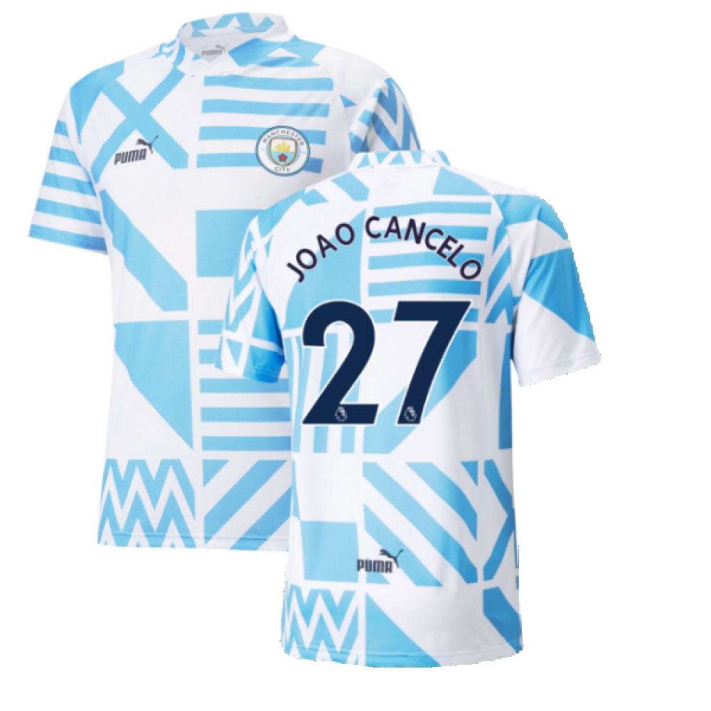 2022-2023 Man City Pre-Match Jersey (White) (JOAO CANCELO 27)