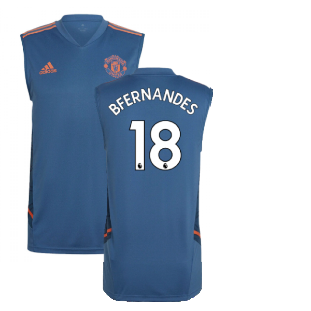 2022-2023 Man Utd Sleeveless Jersey (Blue) (B.FERNANDES 18)