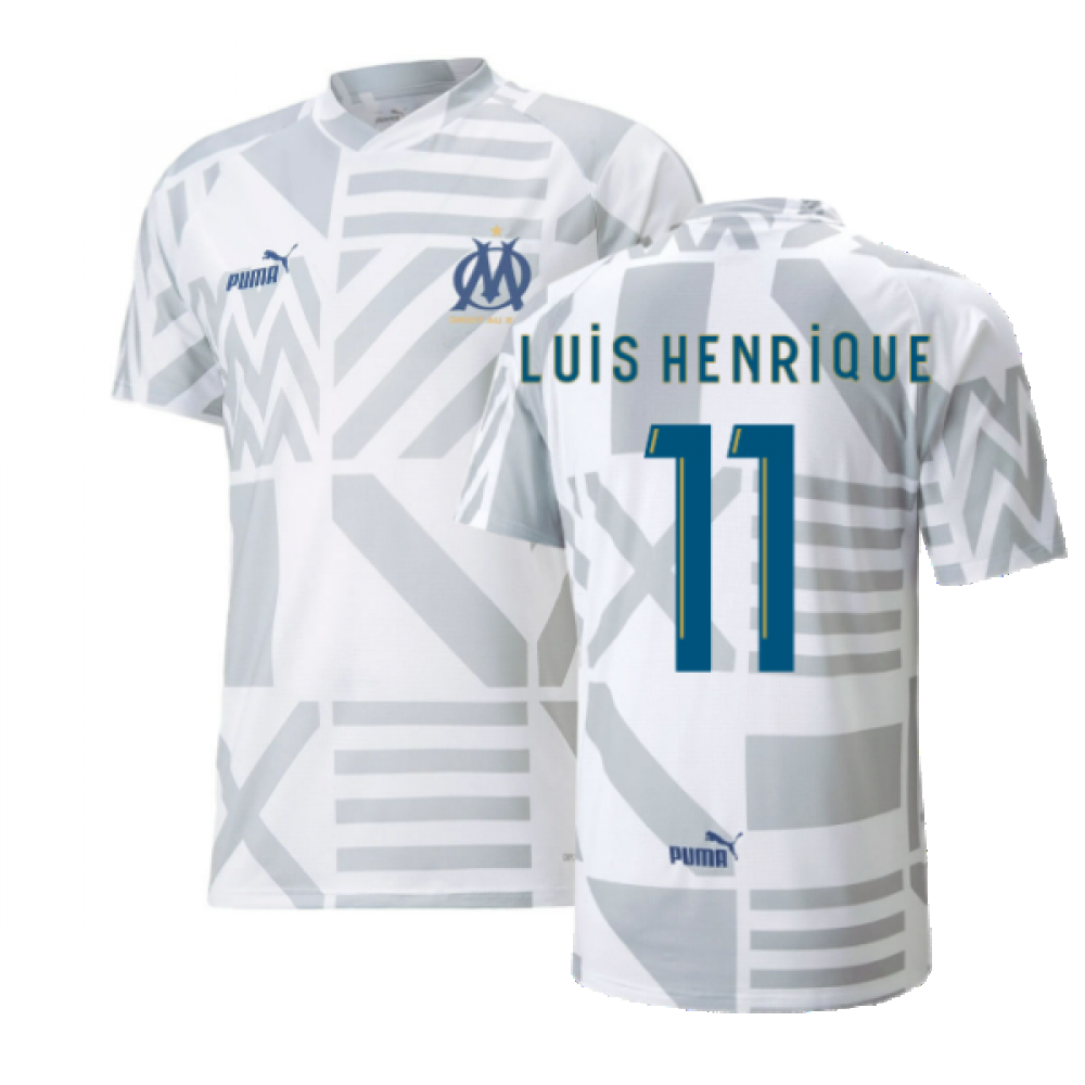 2022-2023 Marseille Pre-Match Jersey (White) (LUIS HENRIQUE 11)