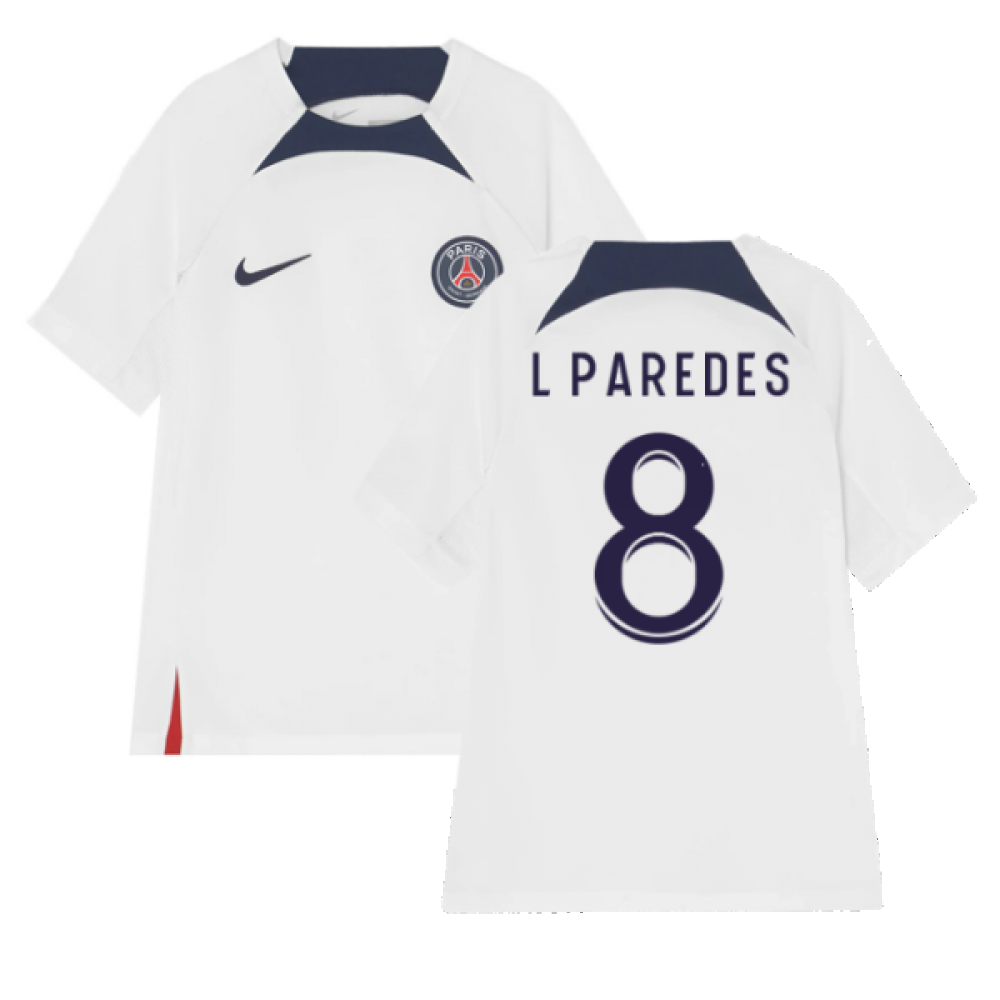 Kluisje dealer Percentage 2022-2023 PSG Training Shirt (White) - Kids (L PAREDES 8)  [DJ8722-101-252257] - €51.48 Teamzo.com