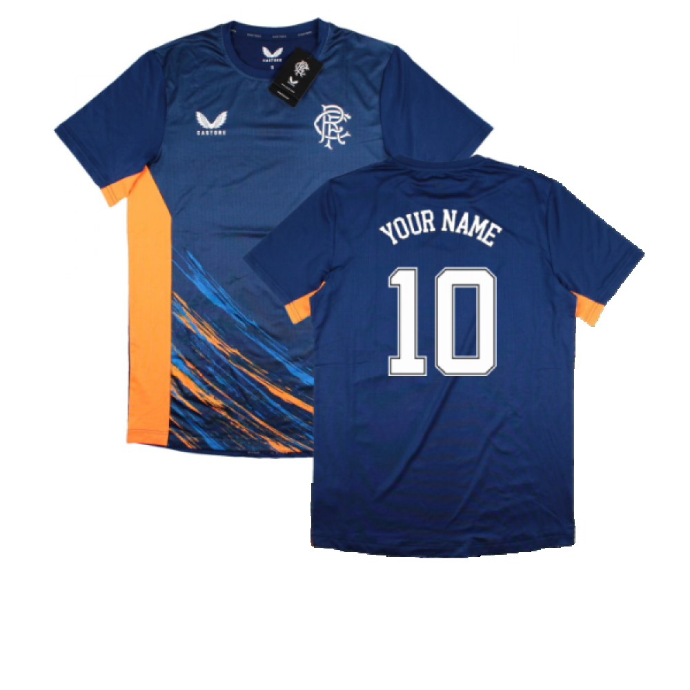 2022-2023 Rangers Match Day Tee (Navy-Orange) (Your Name)