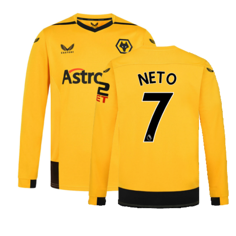 2022-2023 Wolves Long Sleeve Home Shirt (NETO 7)