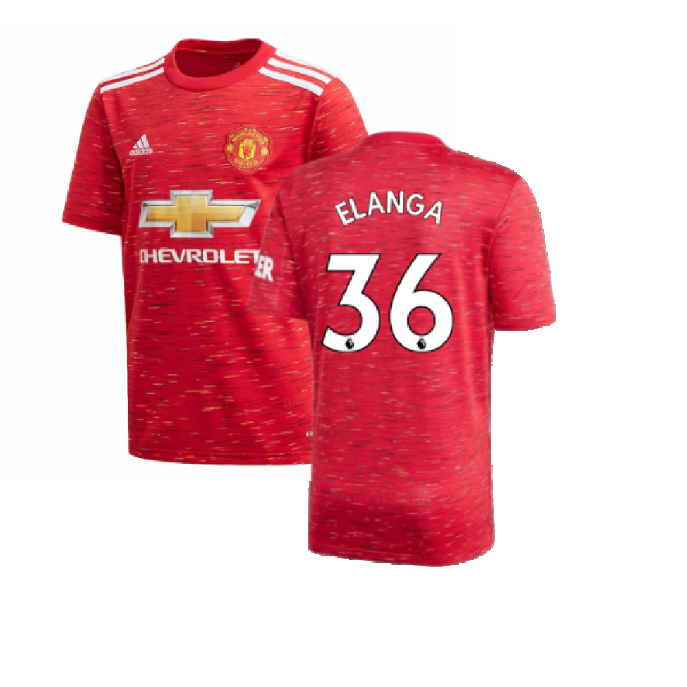 2020-2021 Man Utd Adidas Home Football Shirt (Kids) (Elanga 36)