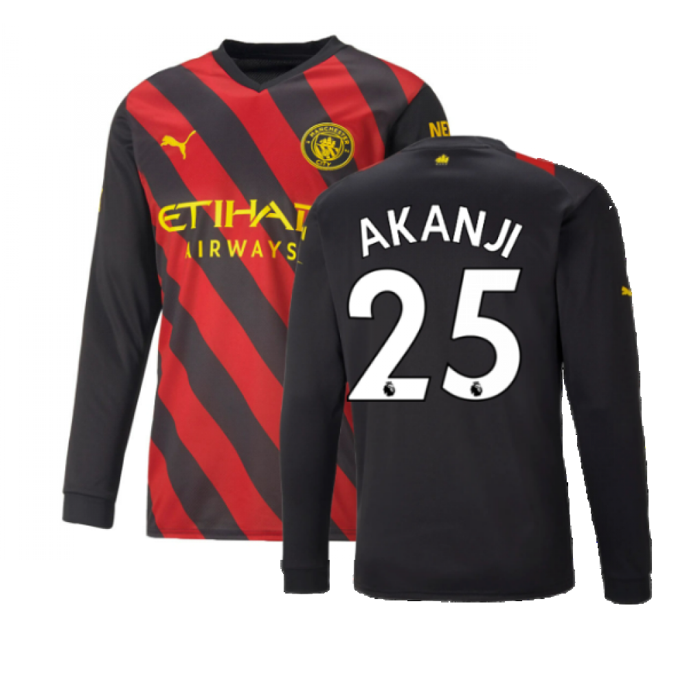 2022-2023 Man City Long Sleeve Away Shirt (BERNARDO 20)