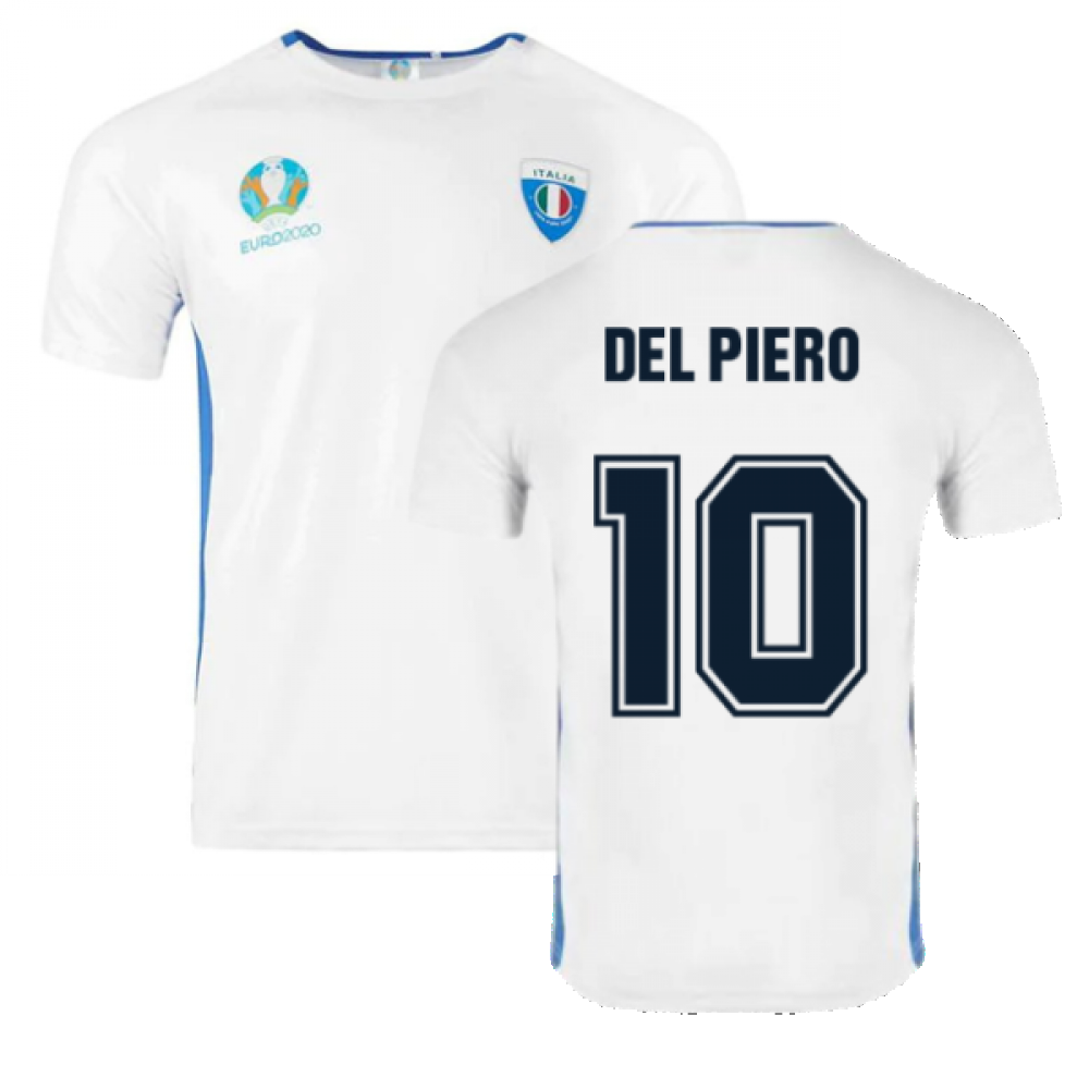 Italy 2021 Polyester T Shirt White Del Piero 10 Euro20itaw 214991 45 88 Teamzo Com