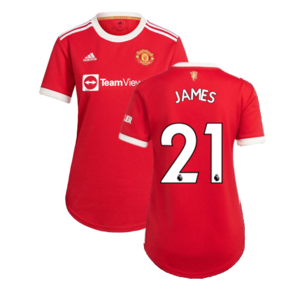 Man Utd 2021-2022 Home Shirt (Ladies) (JAMES 21)