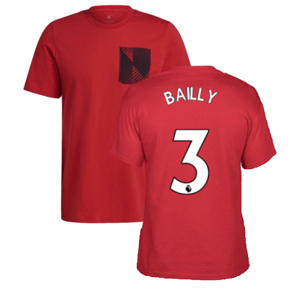 Man Utd 2021-2022 STR Graphic Tee (Red) (BAILLY 3)