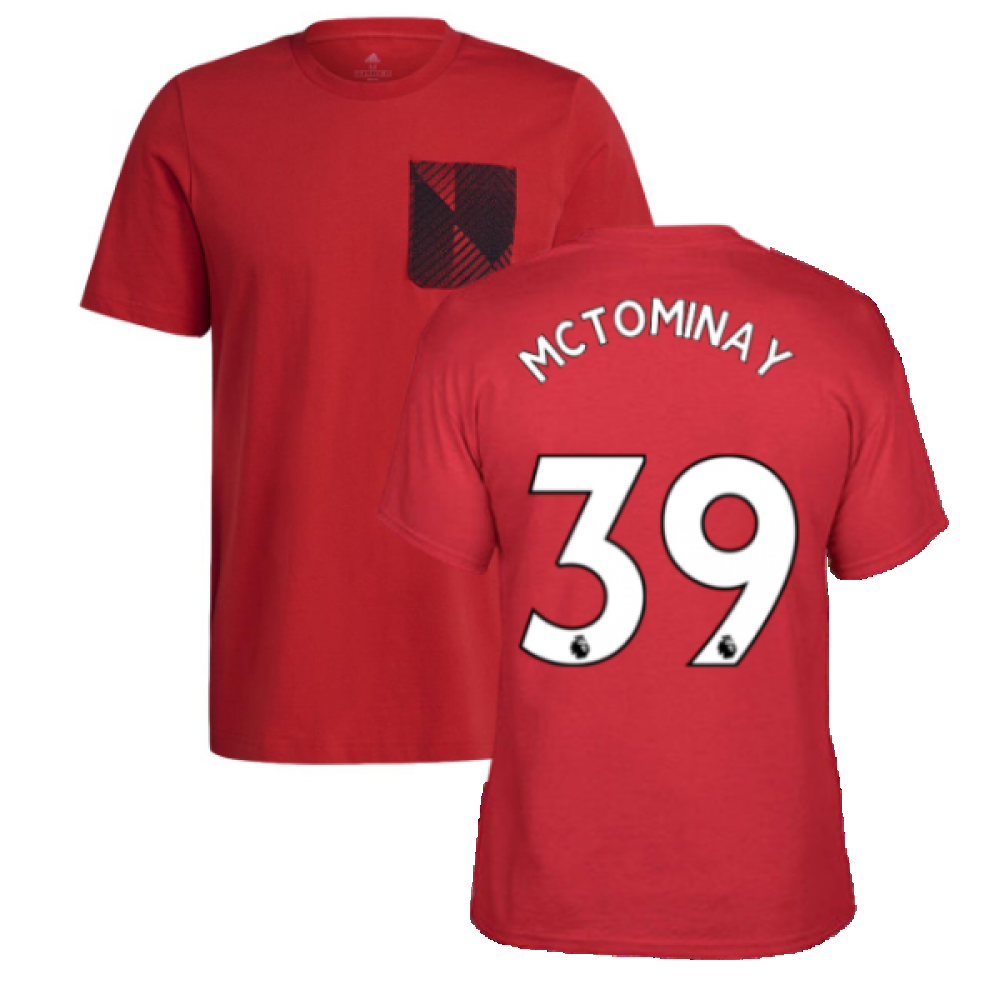 Man Utd 2021-2022 STR Graphic Tee (Red) (McTOMINAY 39)