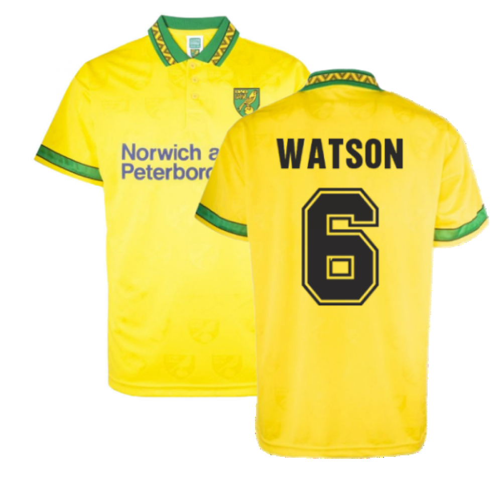 Norwich 1994 Home Retro Football Shirt (Watson 6)