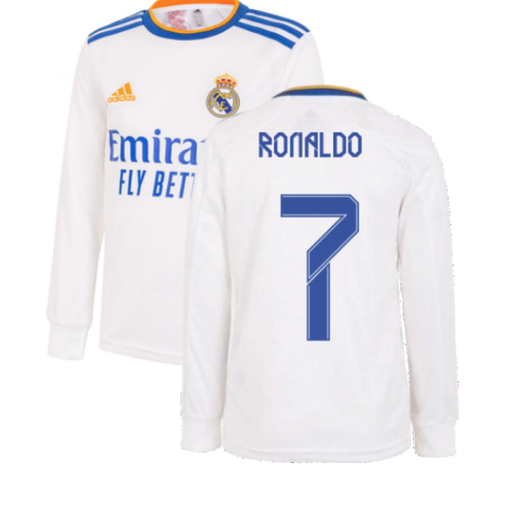 Schat Verslagen Kloppen Real Madrid 2021-2022 Long Sleeve Home Shirt (Kids) (RONALDO 7)  [GR3992-214277] - $96.14 Teamzo.com