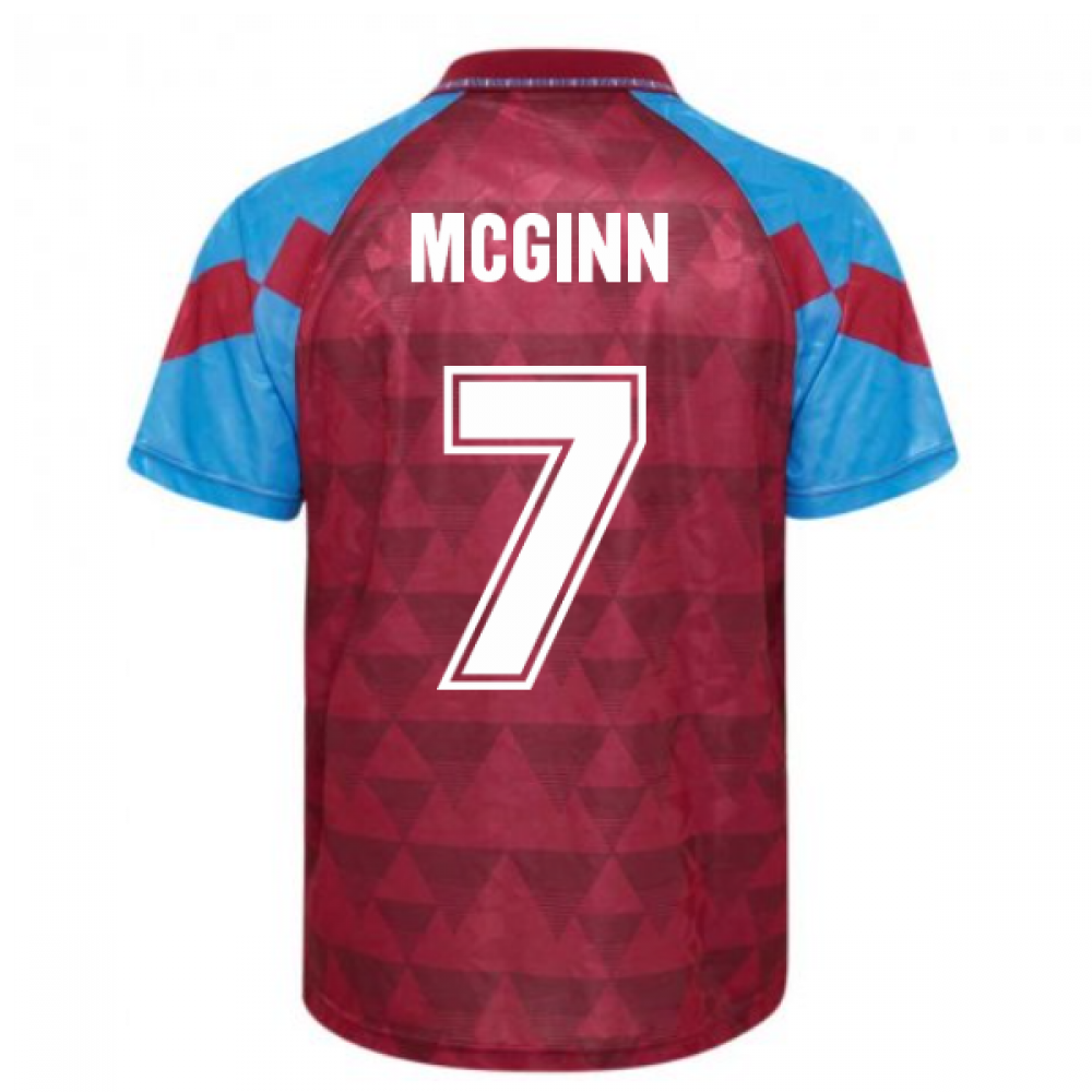 Score Draw Aston Villa 1990 Retro Football Shirt (McGinn 7)